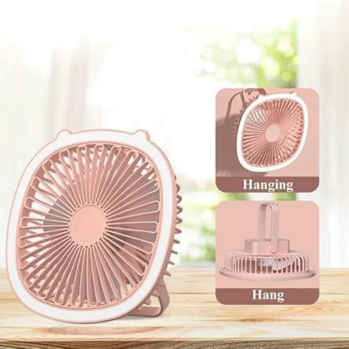Table Lamp & Desktop Fan 3 Speed Function Rechargeable