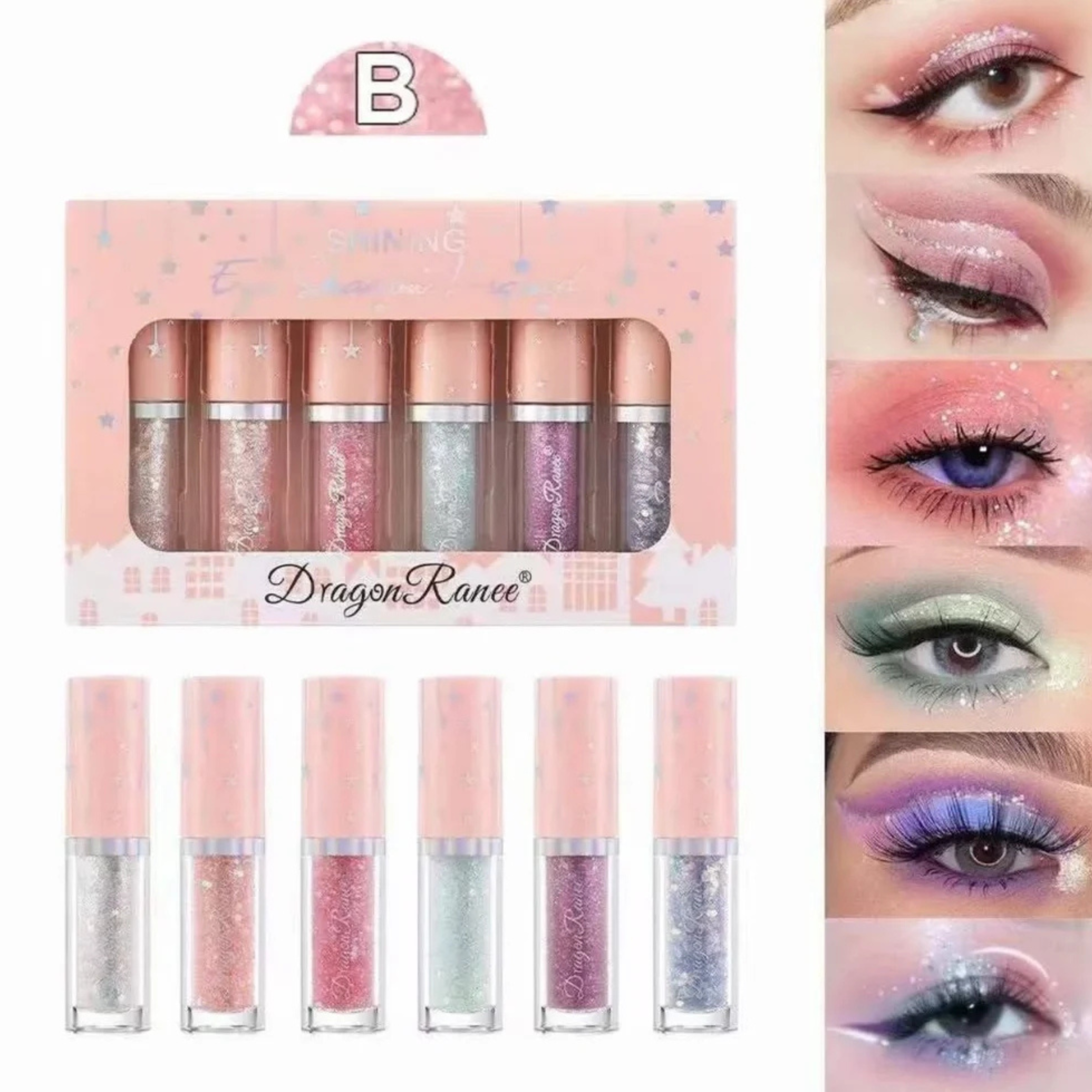Dragon Ranee Liquid Eyeshadow + Eyeliner 6 Pcs Set