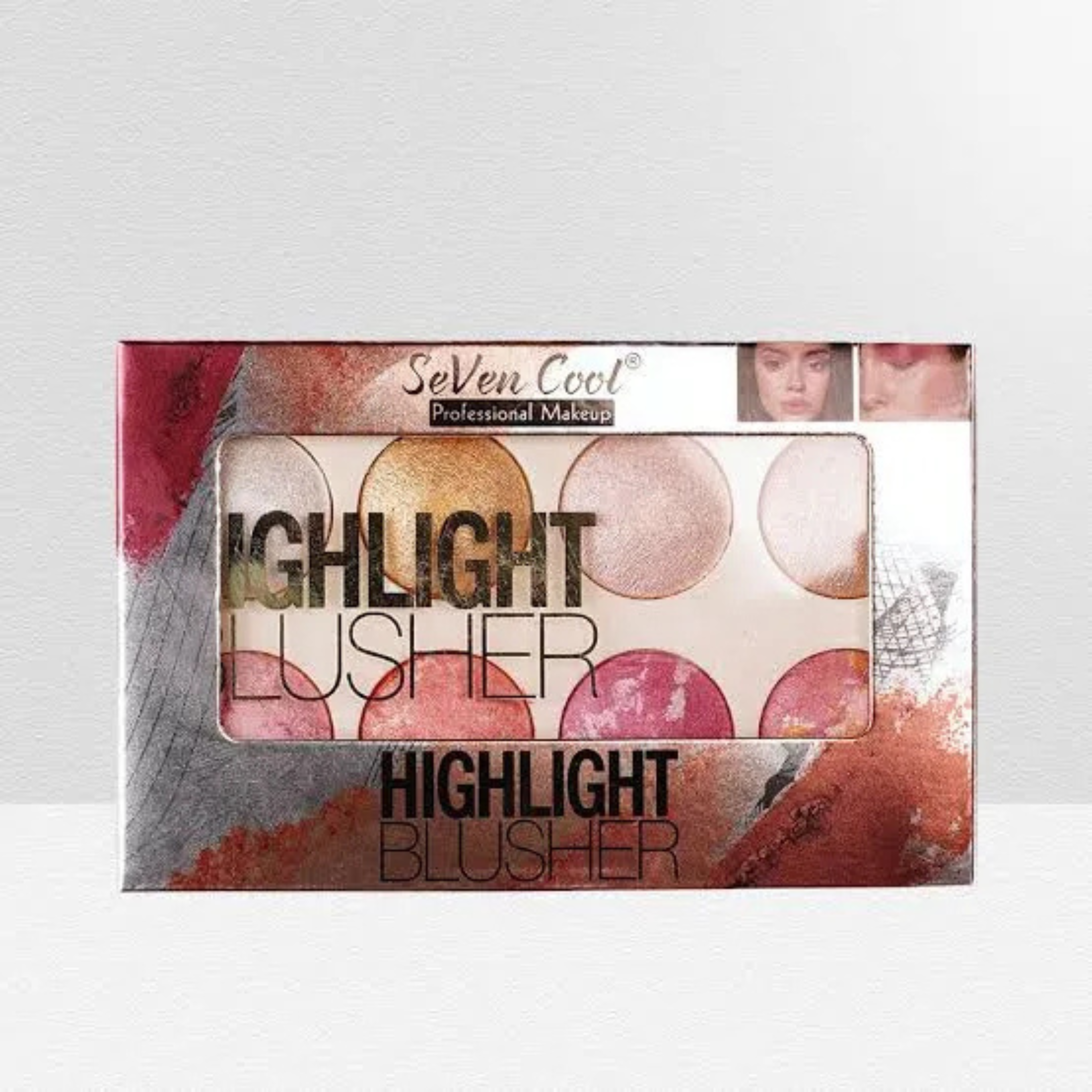 Seven Cool 8In1 Makeup Highlighter Blusher Palette
