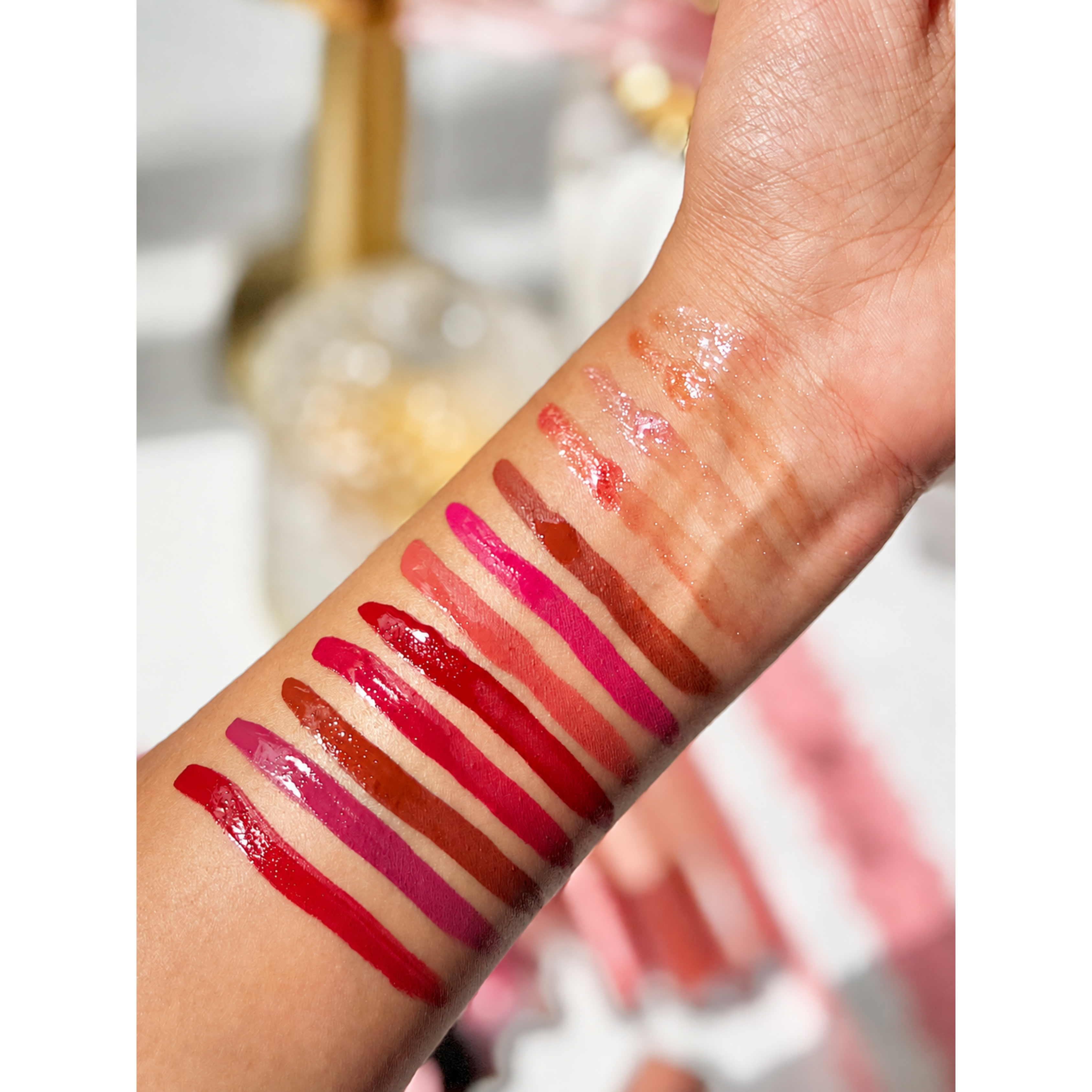 KS-ONE Lip Gloss Gift Set Long Lasting Glittery Glossy 12 Colors Shades