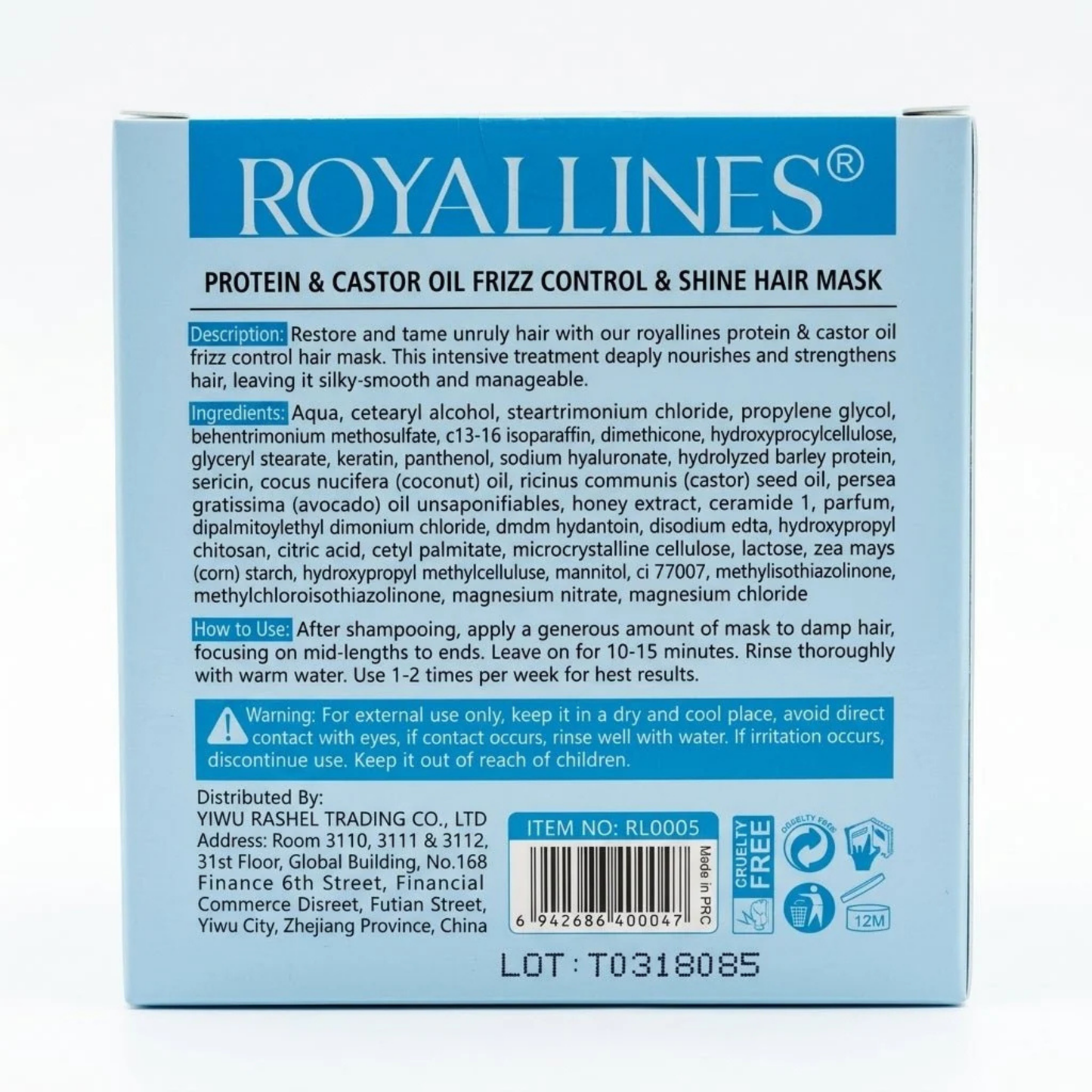 Royallines Frizz Control & Shine Hair Mask 450ml