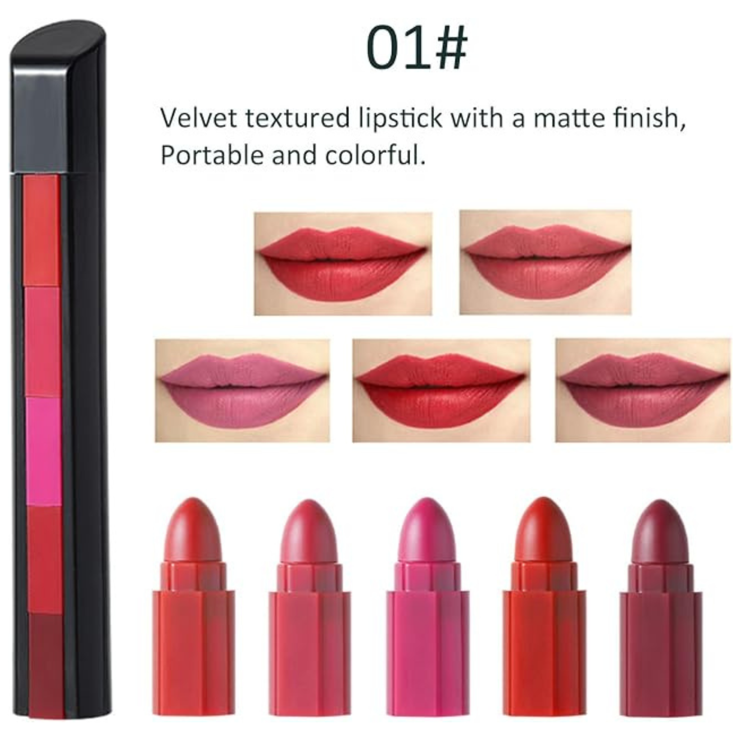 High Quality 5in1 Bullet Matte Lipsticks