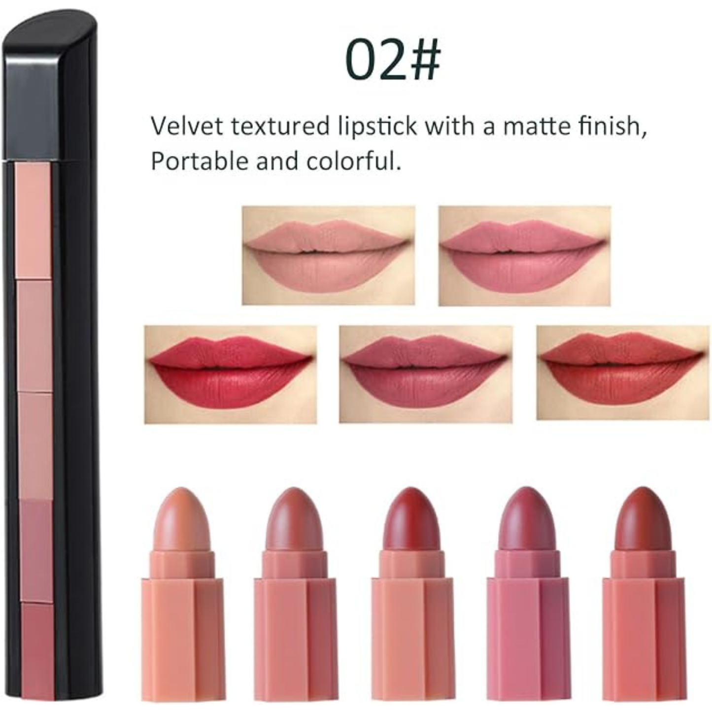 High Quality 5in1 Bullet Matte Lipsticks