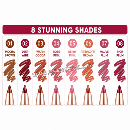 Romantic Rain New Color Waterproof Lip Liner Pen 8Pcs Set