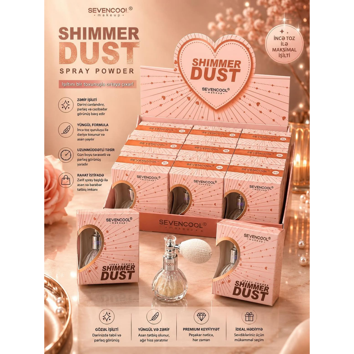 Seven cool shimmer highlighter Dust