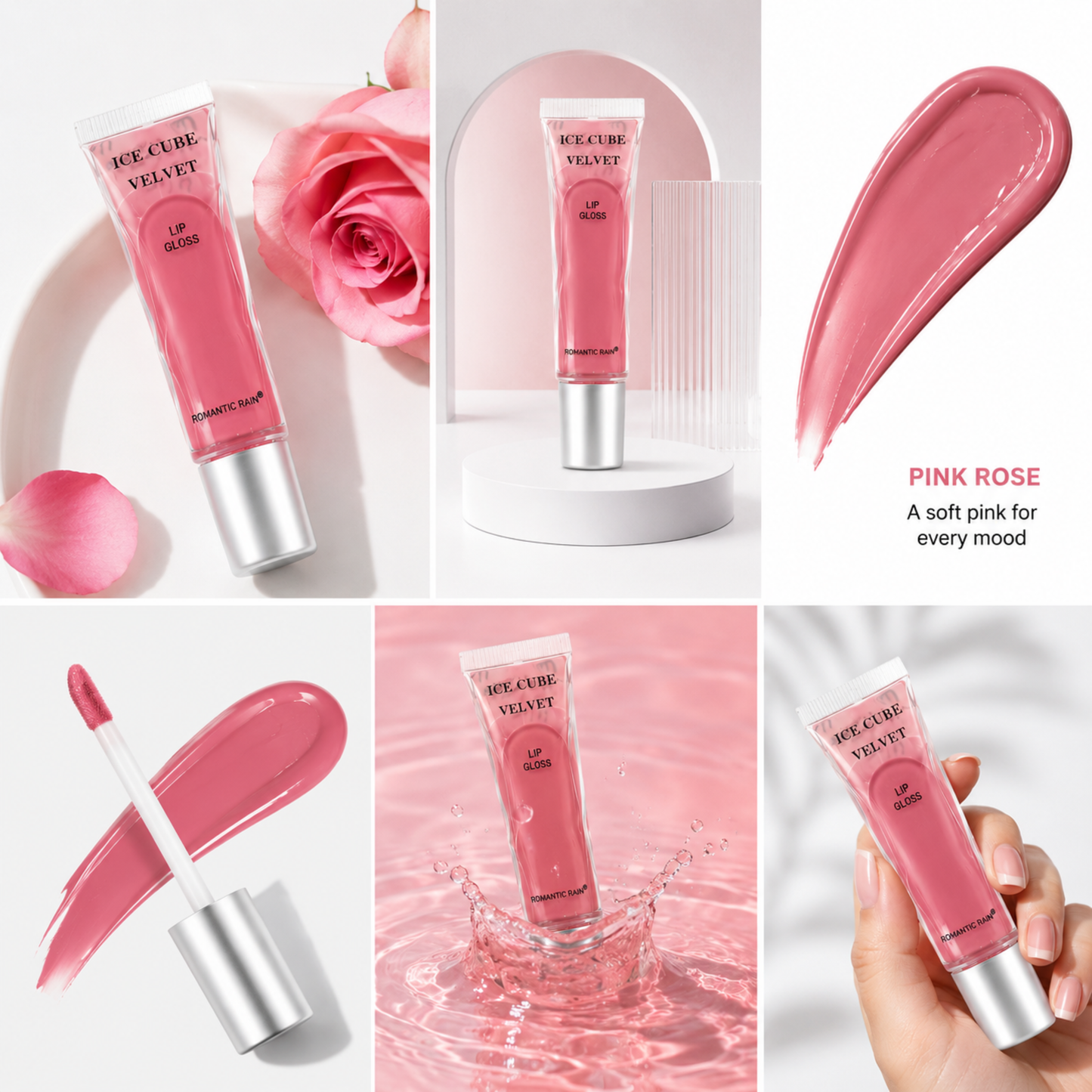 Romantic Rain Matte Lip Gloss Trendy Shades Collection 6 Pcs Set