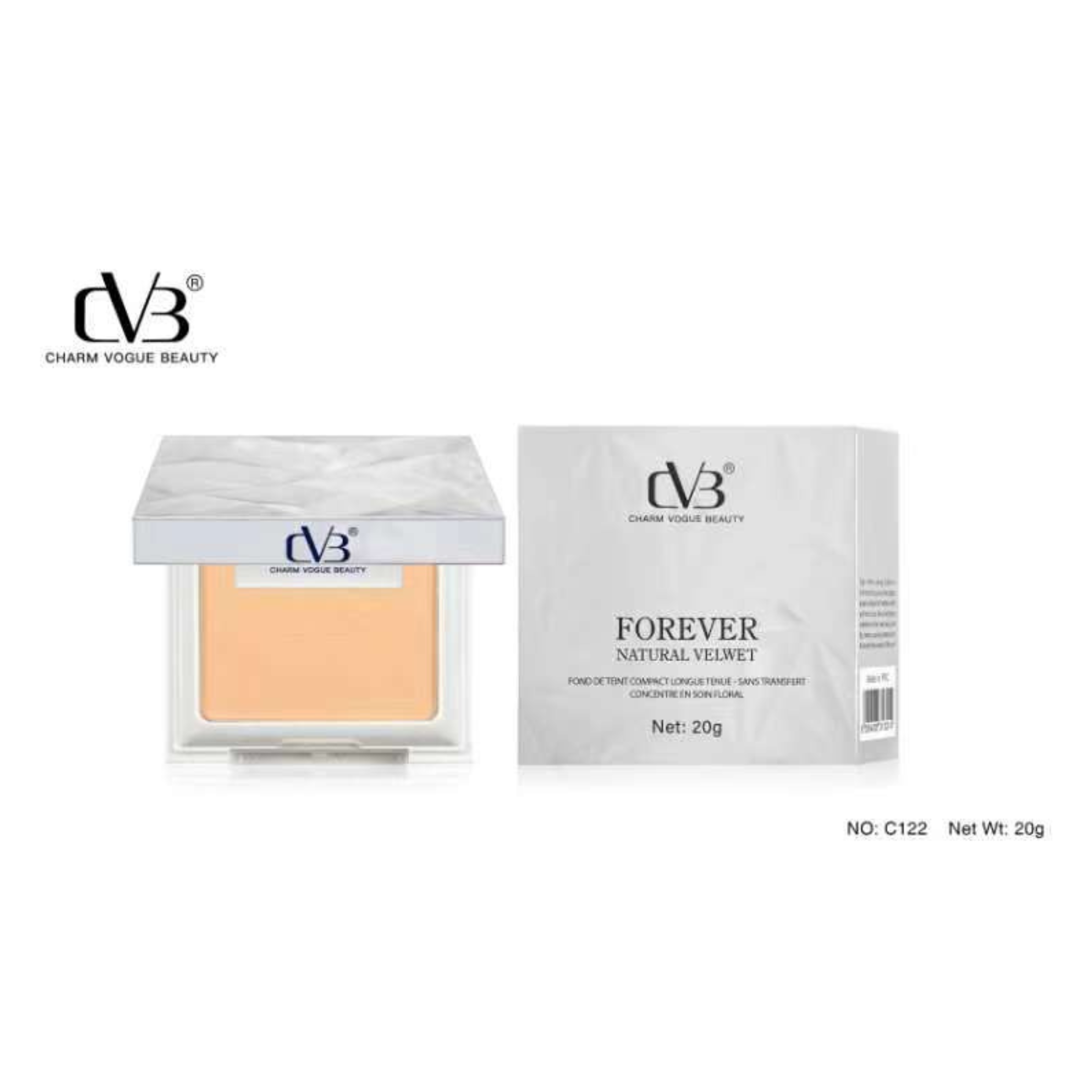 CVB 2in1 Forever Natural Velvet Flawless Glow Compact Powder