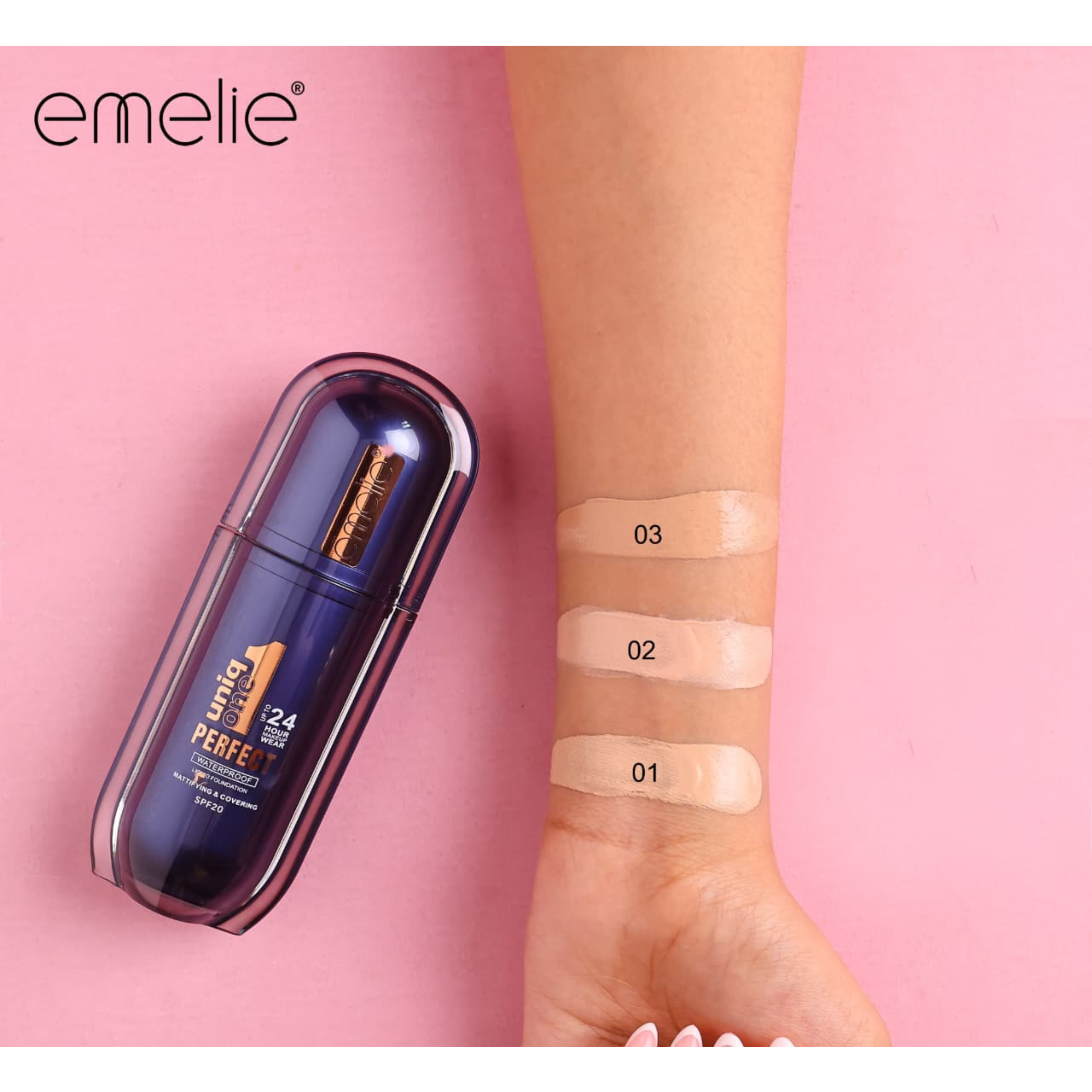 Emelie Paris Unique One 24 Hour Makeup Wear Foundation SPF20