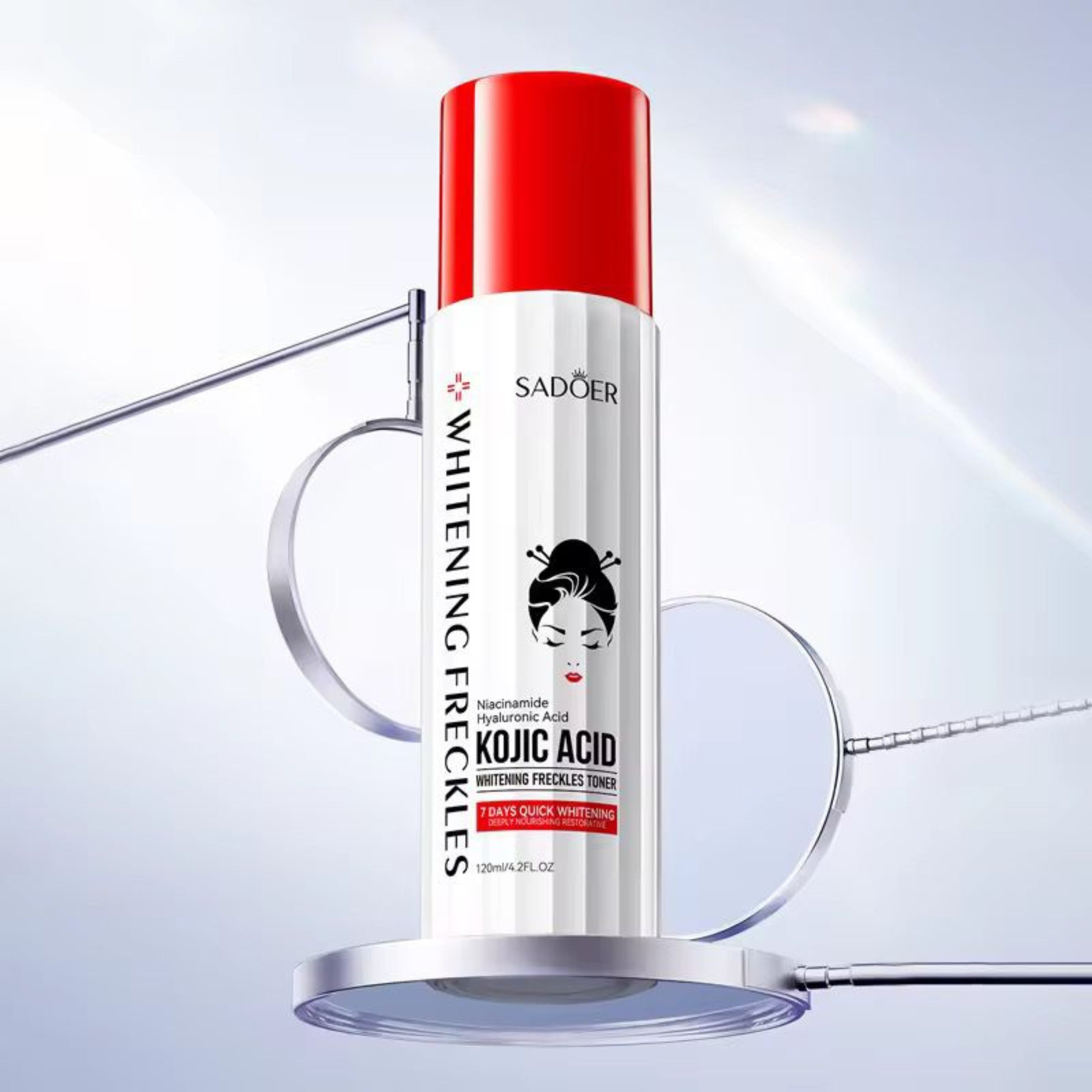 Sadoer Hyaluronic Acid Moisturizing Hydrating Dark Skin Brightening Lightening Refreshing Kojic Acid Facial Toner