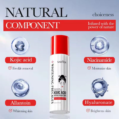 Sadoer Hyaluronic Acid Moisturizing Hydrating Dark Skin Brightening Lightening Refreshing Kojic Acid Facial Toner