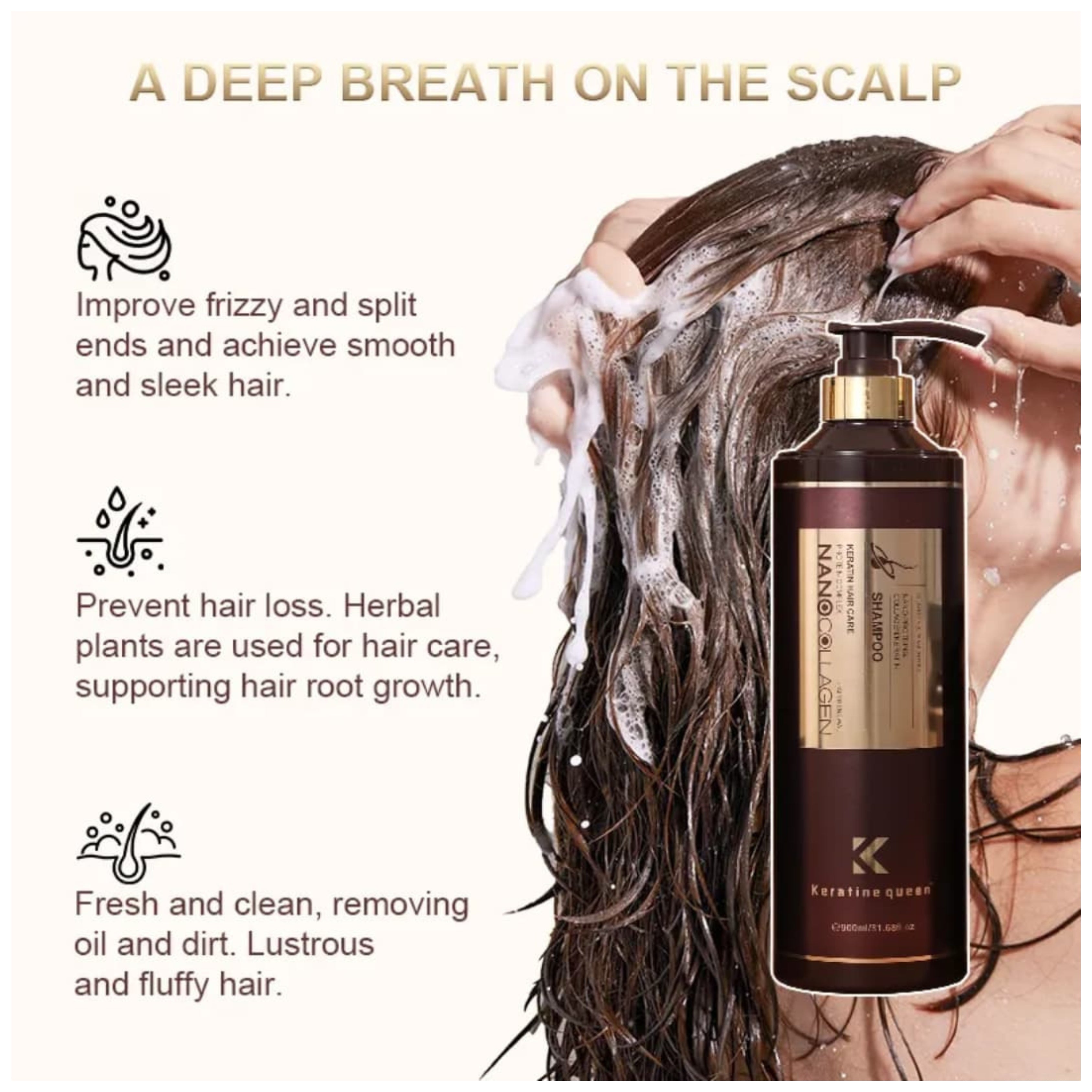 Keratine Queen Nano Proteins Collagen Hair Shampoo