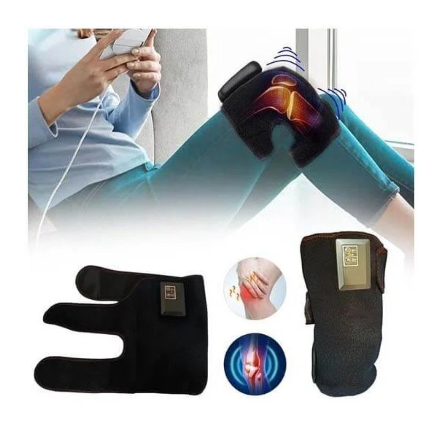 Eletric Heating Knee Massage Instrument wobbling Knee Pad Joint Physiotherapy For Osteoarthritis Pain Relief Elbow Leg Arthritis 4