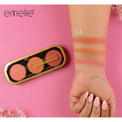 Emelie Paris Superblusher 3 Color Ultimate Blush Palette (shade 04)