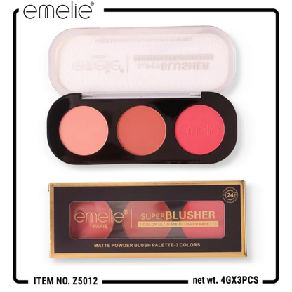 Emelie Paris Superblusher 3 Color Ultimate Blush Palette (shade 04)