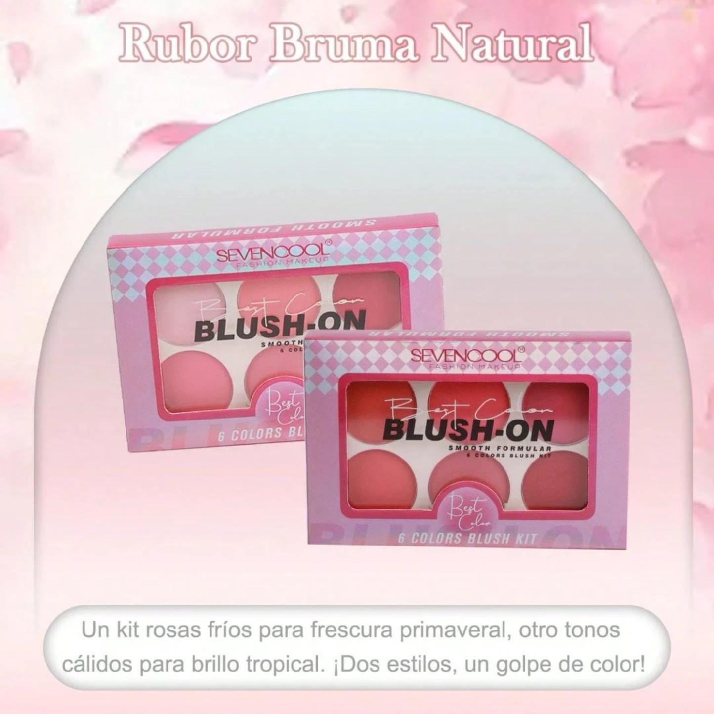 SevenCool Best Color Blush-On Makeup Blush Palette  6 Color