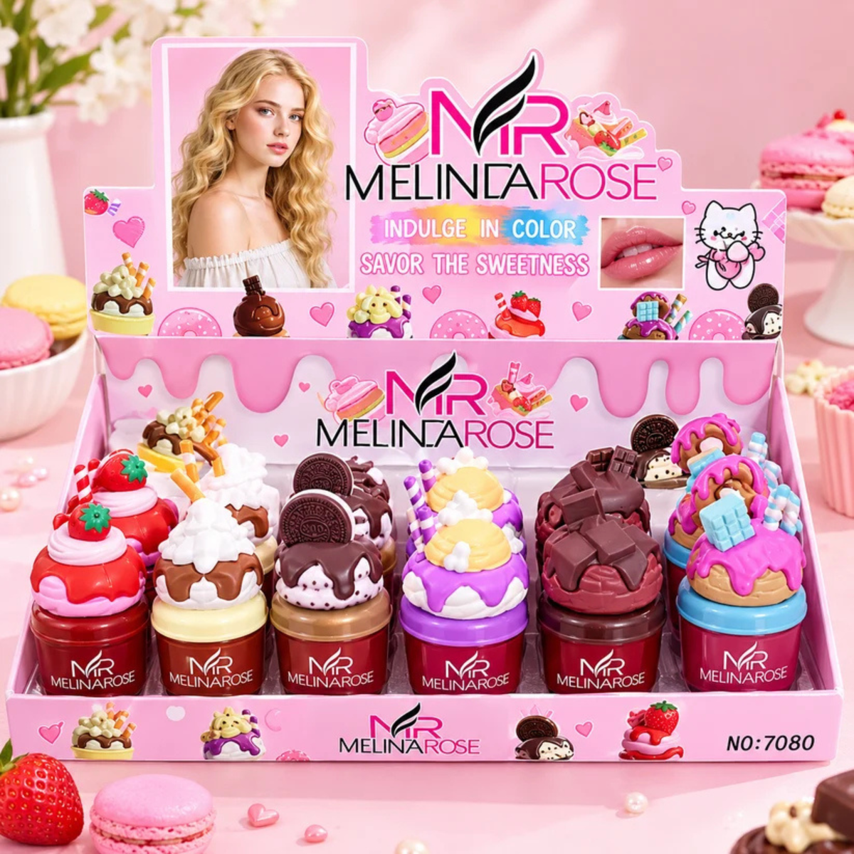 Melinda RoseIce Ice Cream Donut Lip Gloss 6 Pcs Set