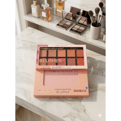 MSYAHO Professional Blusher Highlighter Palette For Perfect Natural Glow