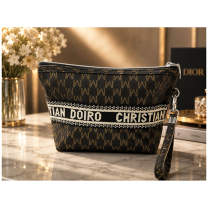 Christian Doiro Premium Designer Pouch Crafted with Stylish Modern Look Durable Finish And Elegant Wrist Strap Perfect For Daily Essentials Travel  And Luxury Fashion Styling.