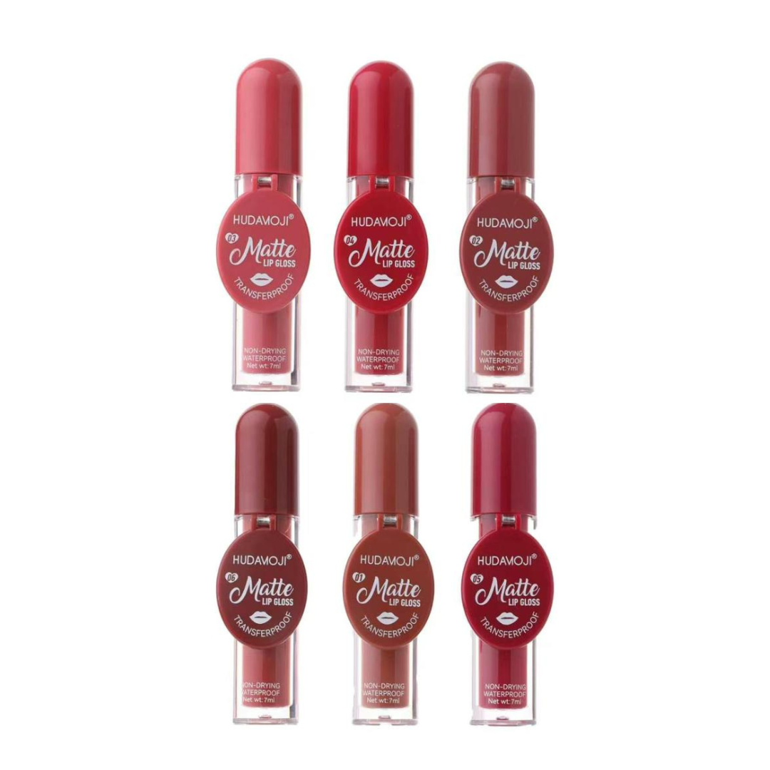 Hudamoji Matte Transferproof Lip Gloss Pack of 6