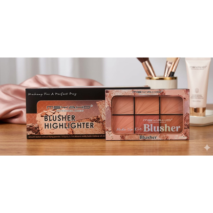 MSYAHO Professional 6 Color Blusher Highlighter Palette Natural Glow