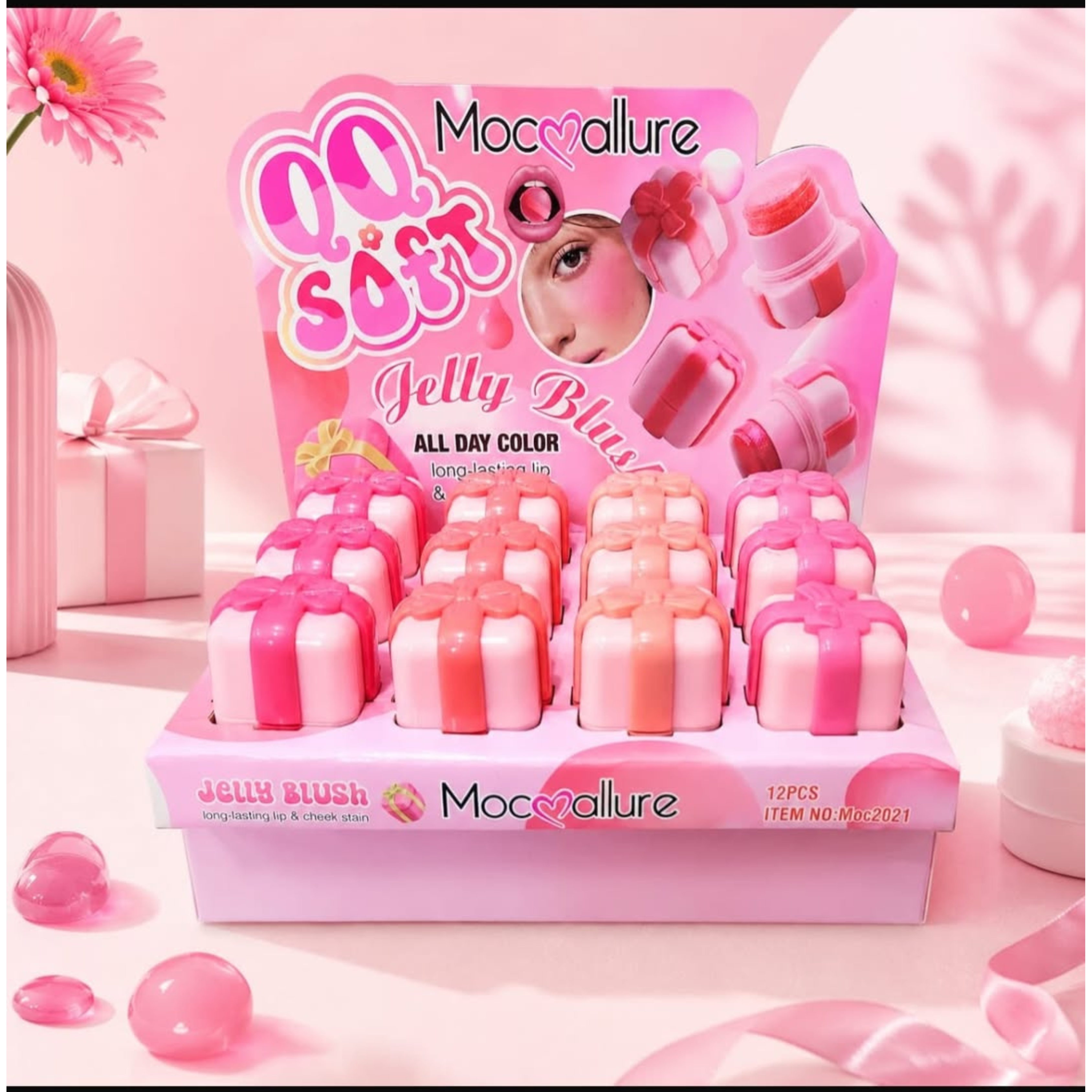 Mocoallur Jelly Blus Set Soft Matte Fresh Look 4Pcs Set