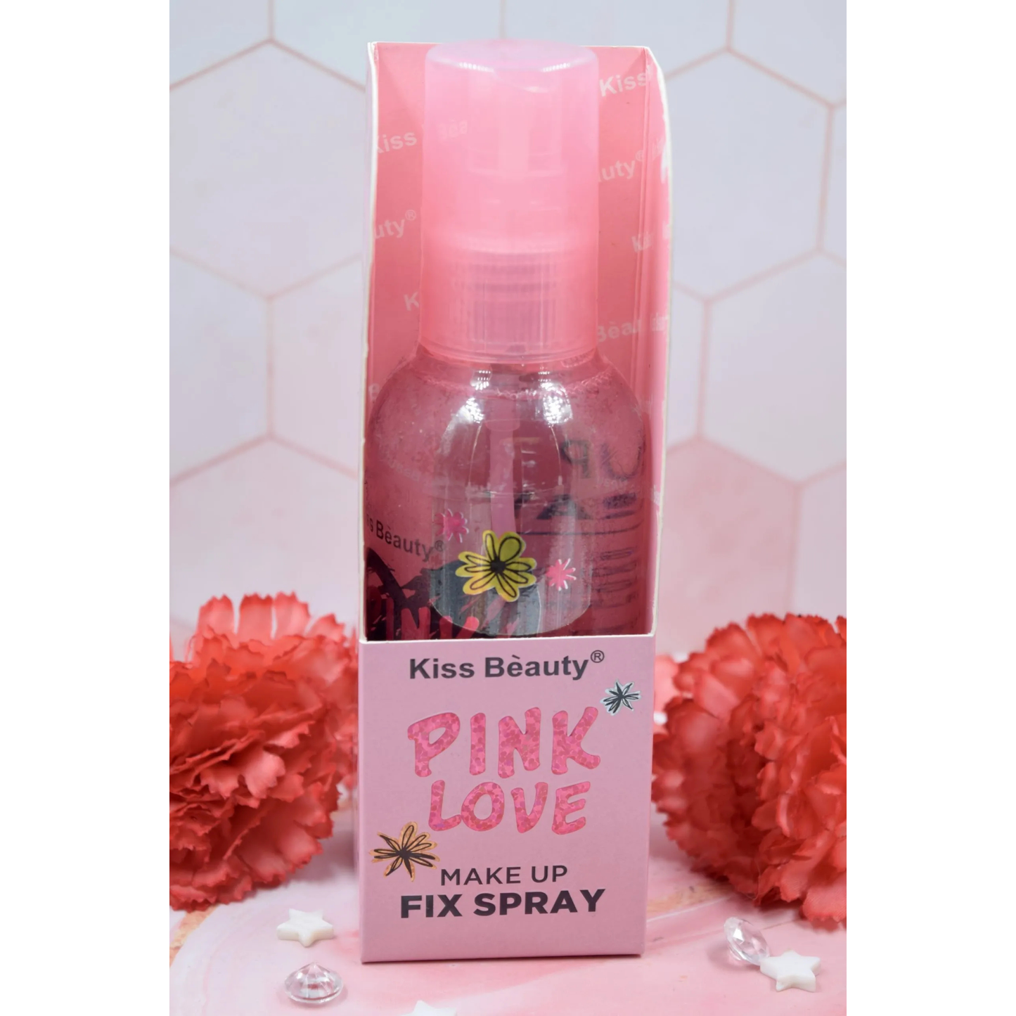 Kiss Beauty Pink Love Makeup Fixer Spray Long Lasting Setting