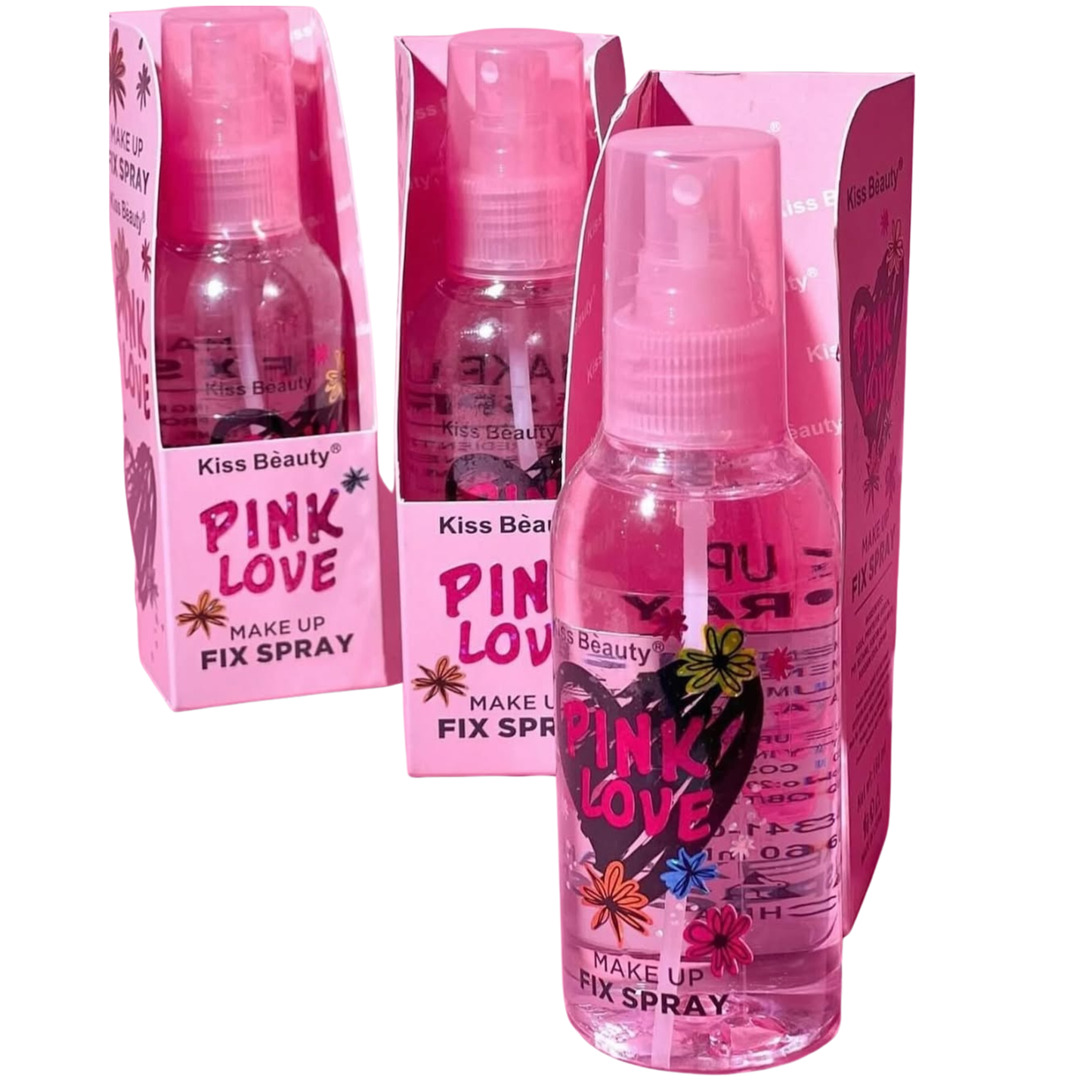 Kiss Beauty Pink Love Makeup Fixer Spray Long Lasting Setting