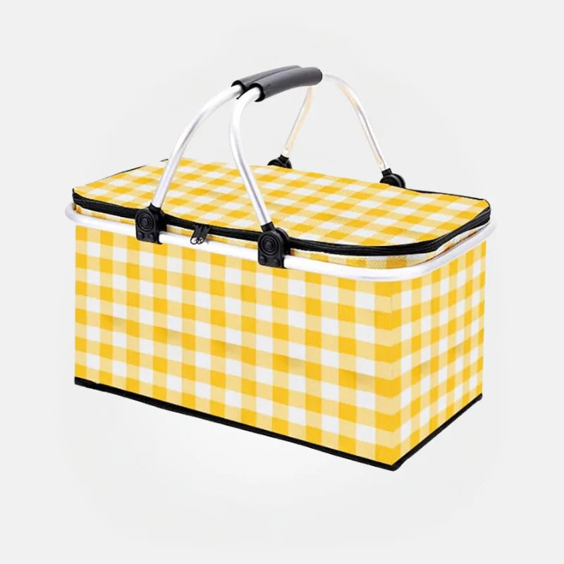 Multipurpose Portable Foldable Large Capacity Insulated Picnic Basket Bag Aluminum Cooler Bag For Outdoor Camping Travel