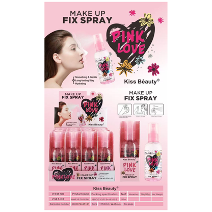 Kiss Beauty Pink Love Makeup Fixer Spray Long Lasting Setting