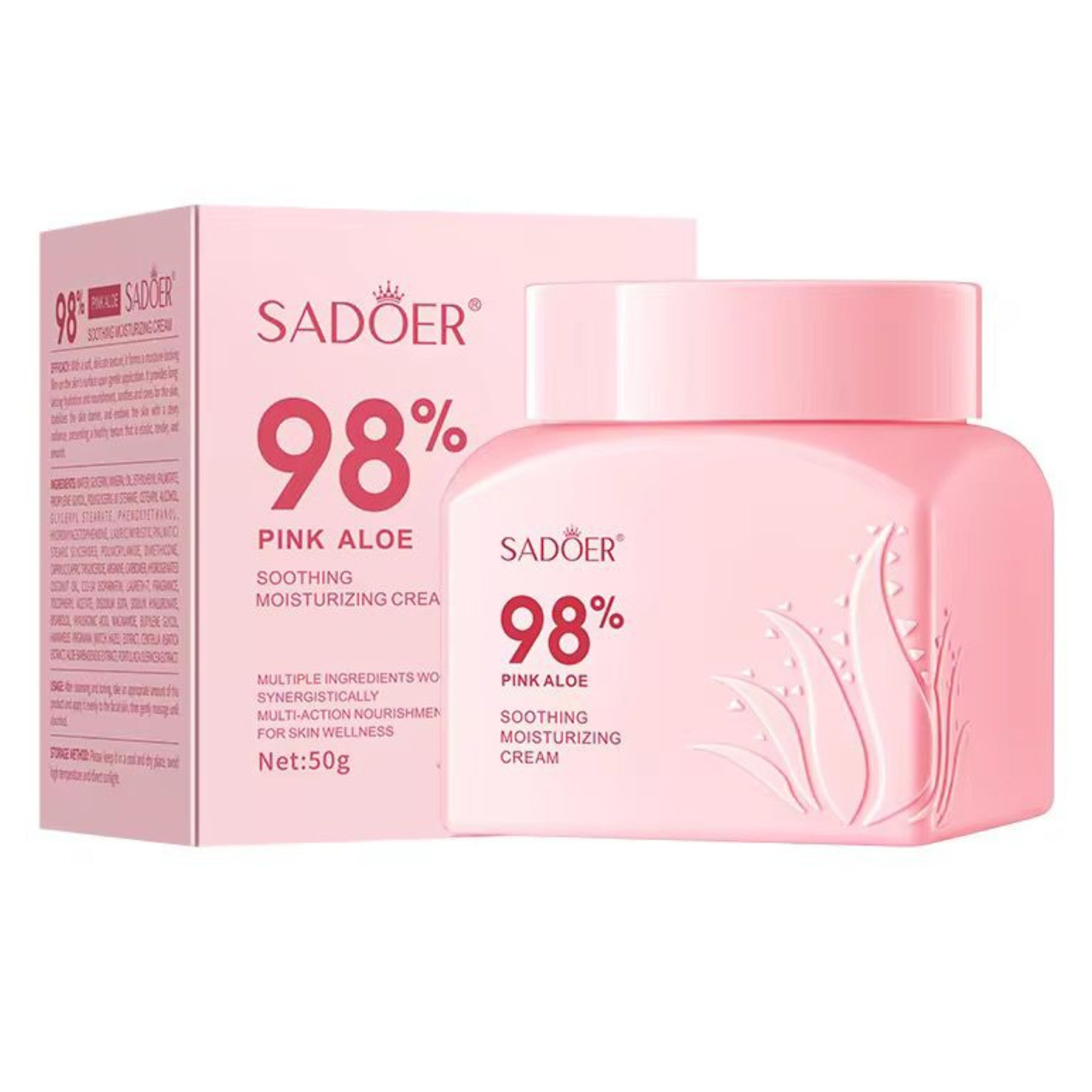 Sadoer 98% Pink Aloe Soothing Moisturizing Cream