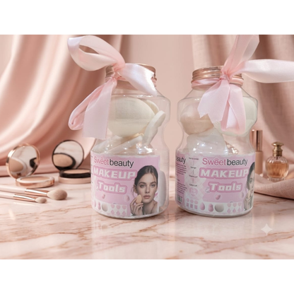 Sweet Beauty Makeup Sponge Collection Jar