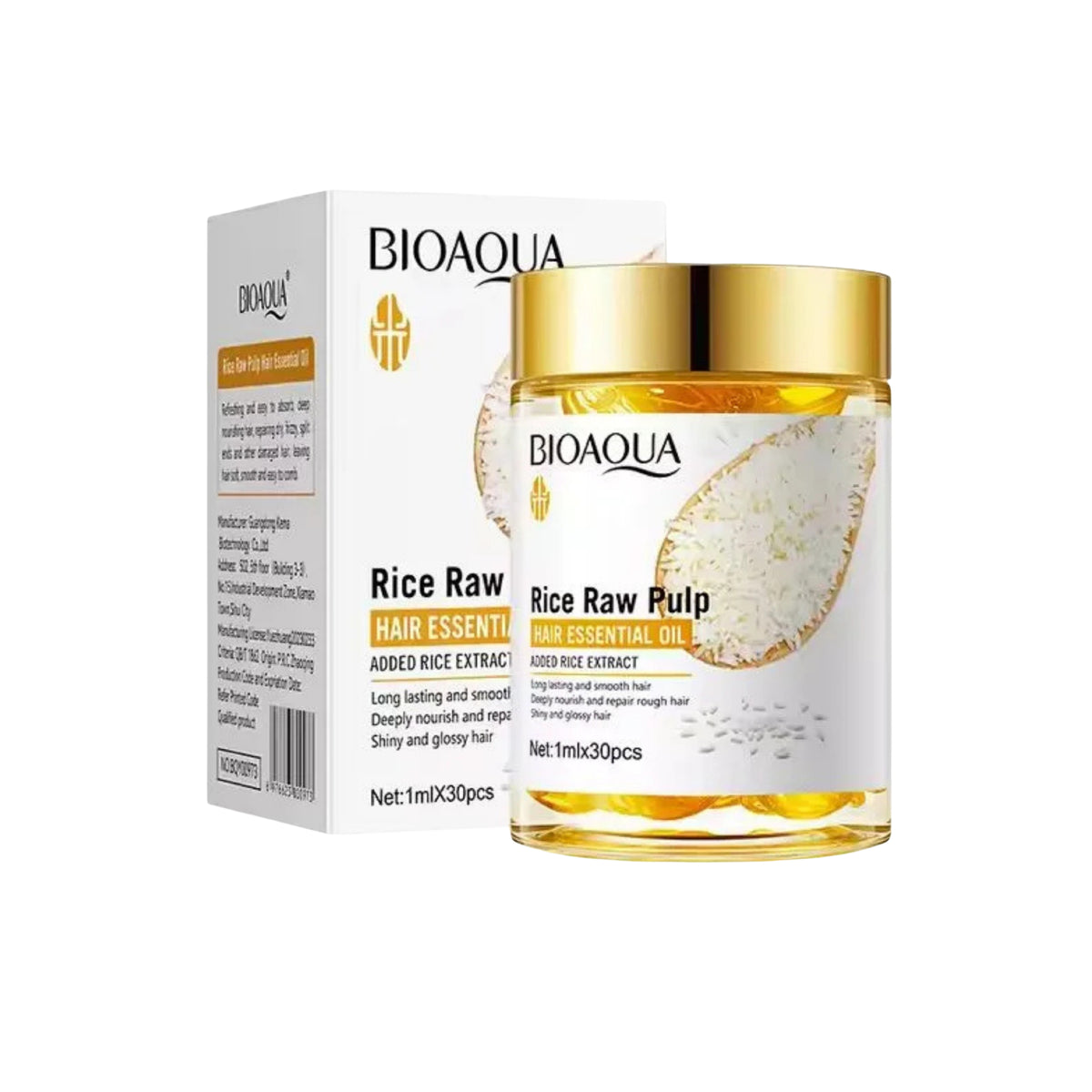 Bioaqua Rice Raw Pulp Hair Oil 30 Capsules