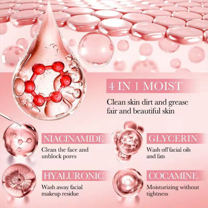 Sadoer 4 In1 Facial Cleanser Whitening Brightening Moisturizing Deep Cleansing Oil Control Facial Cleanser Skin Care Face Wash Cleanser
