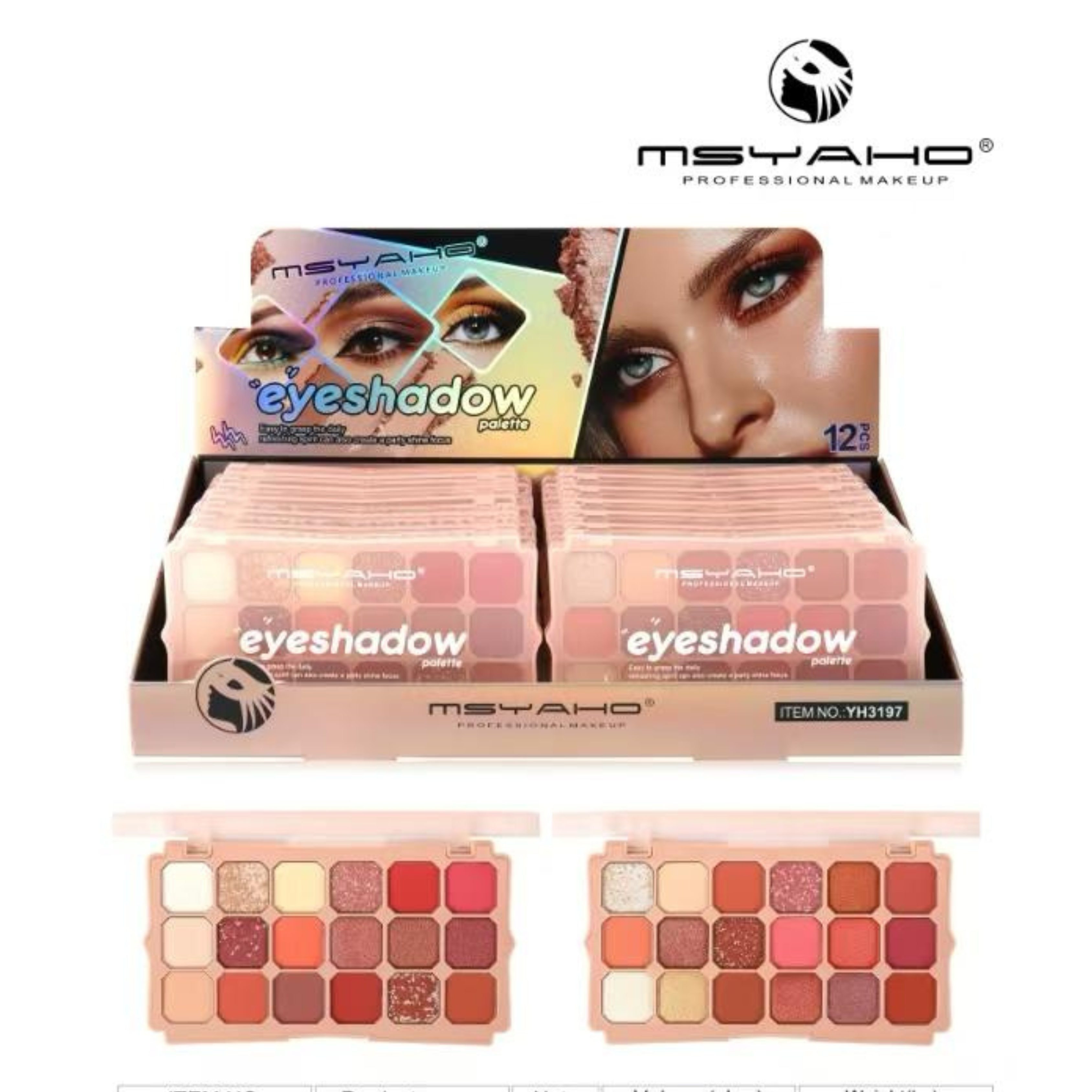 MSYAHO 18 Color Eyeshadow Palette Professional Makeup