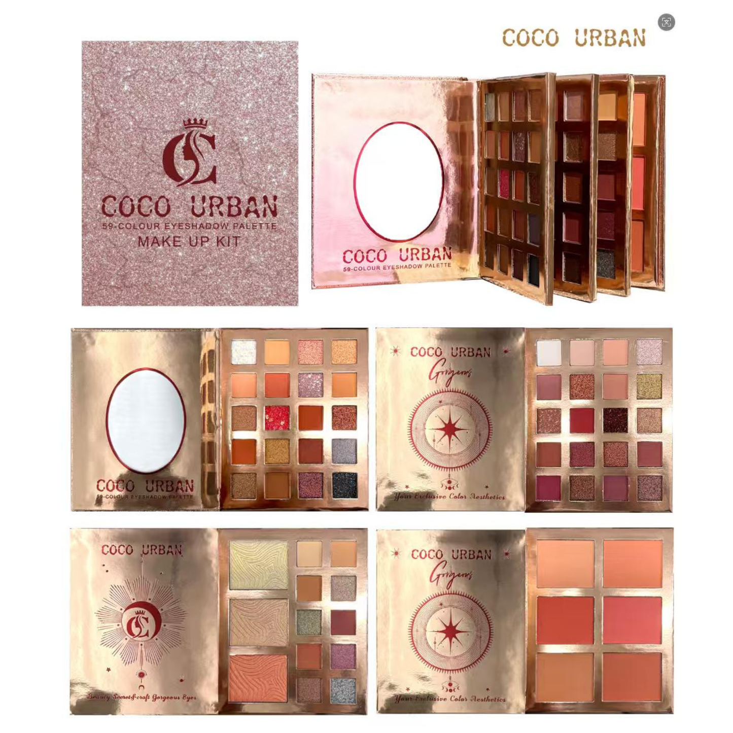 Coco Urban 4 Fold 59 Color Professional Eyeshadow Makeup Palette