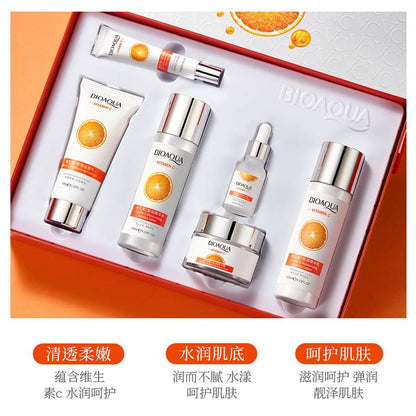 BIOAQUA 6in1 GIFT Box Vitamin C Moisturizing Beautiful Hydrating Shrink Pore Skin Care Set