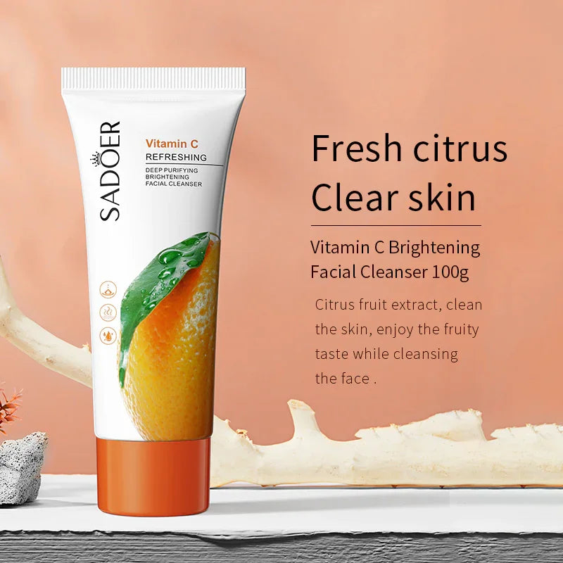 SADOER Vitamin C Facial Cleanser Deep Purifying Moisturizing Refreshing 100g