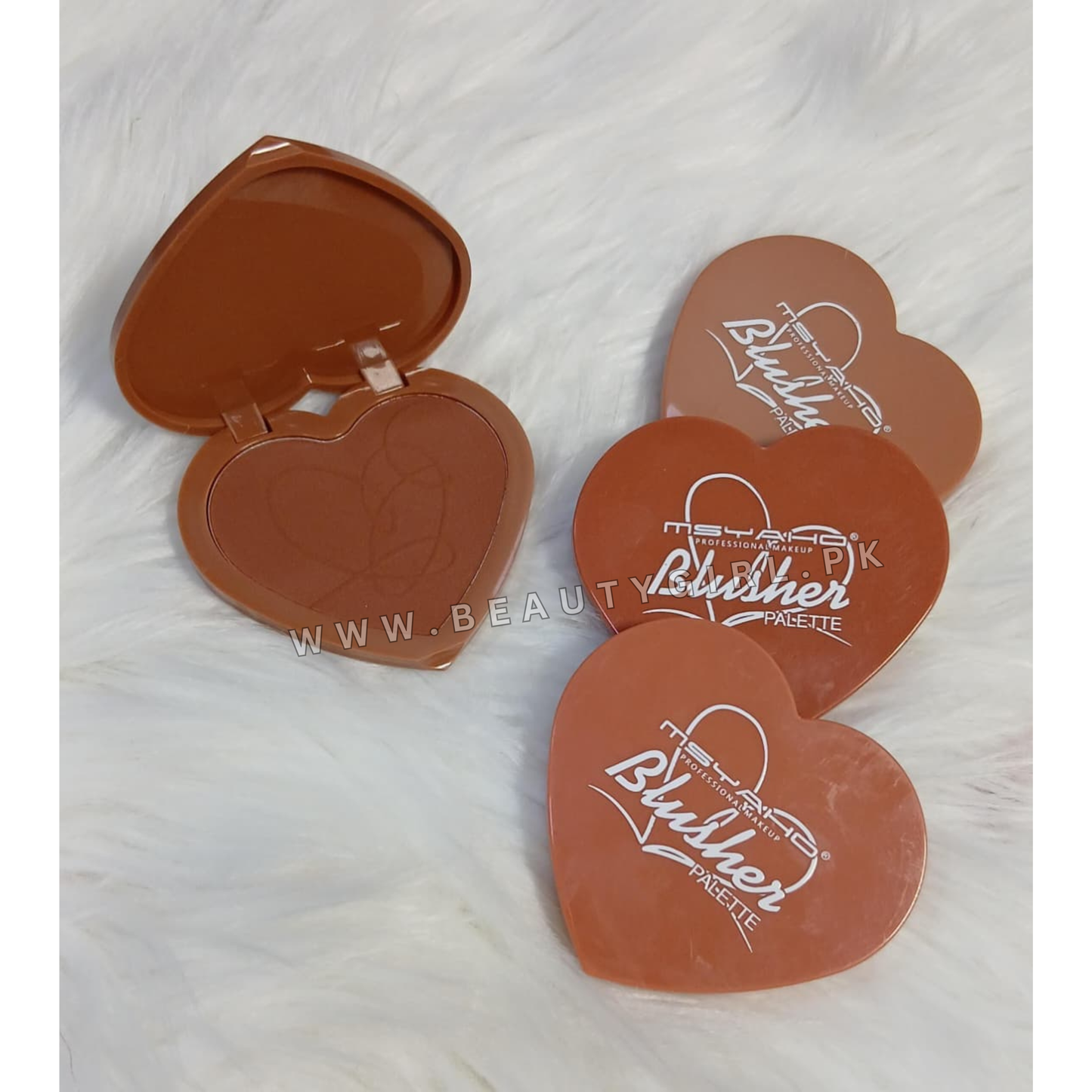 MSYAHO Professional Heart Blusher Palette 4Pcs Set