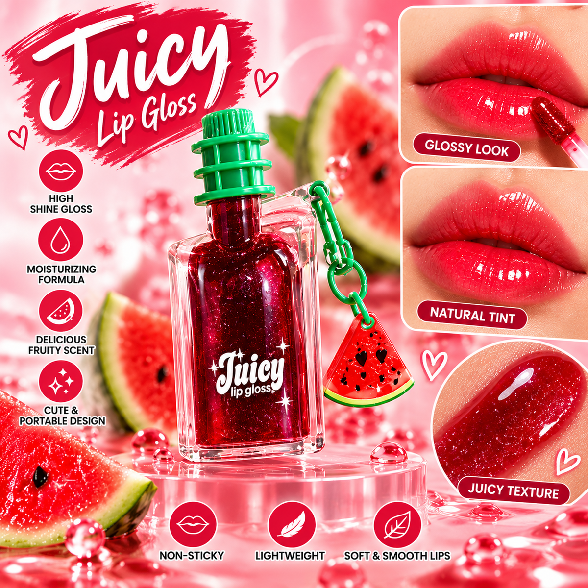 Huda Matte Me Watermelon Juicy Lip Gloss