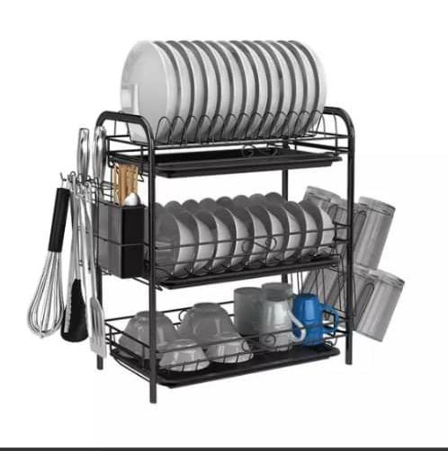 Multifunction 3 Layer Kitchen Sink Shelf Dish Drainer Rack Drain Rack Iron Material