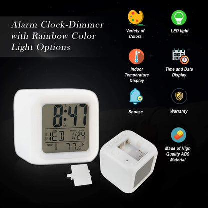 Digital Alarm Clock Light Up Cube Alarm Clock 7 Colors Change