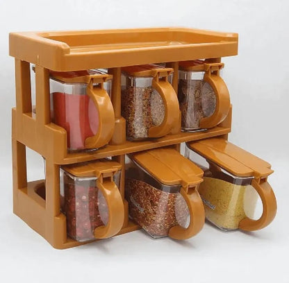 Master Chef Spice Rack With 6 Jar Set