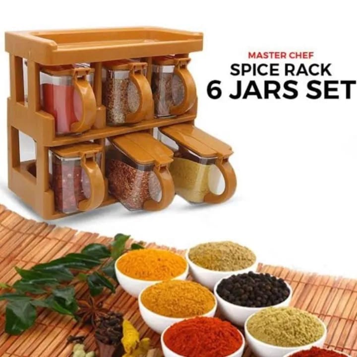 Master Chef Spice Rack With 6 Jar Set