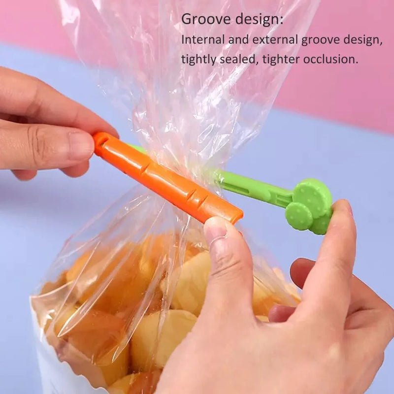 Set Of 5 Carrot Shaped Food Snack Bag Sealing Clip