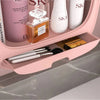 Multifunctional Wall Mounted Cosmetic Vanity Rack Storage Box Acrylic Transparent Door Organizer With 1 Drawer