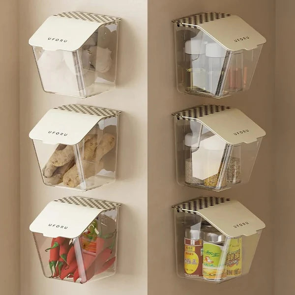Wall Mounted Airtight Food Storage Container Spice Keeper