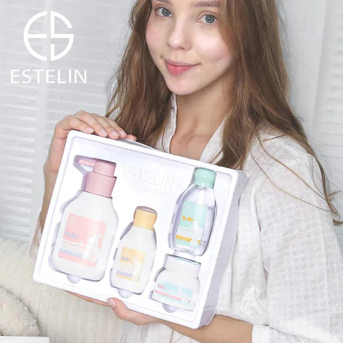 Estelin Baby care Gift Set For Baby Delicate Skin Pack of 4