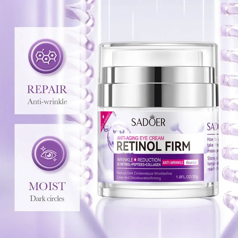 Sadoer Anti‑Aging Retinol Firm Wrinkle Reduction Peptides + Collagen Eye Cream 30g