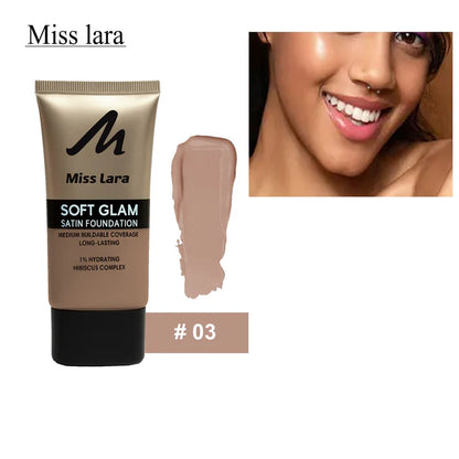 Miss Lara Soft Glam Satin Foundation  Medium Buildable Coverage