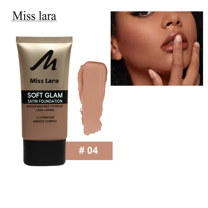 Miss Lara Soft Glam Satin Foundation  Medium Buildable Coverage